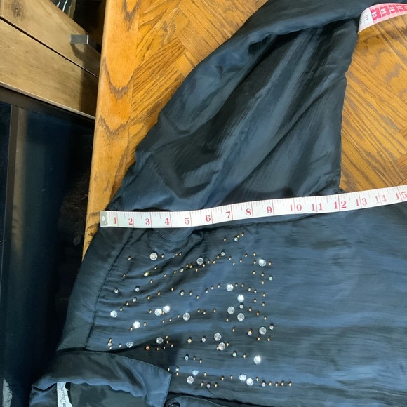 VINTAGE Adam Douglass 100% silk 80’s 90’s oversized embellished black jacket L - Picture 10 of 13